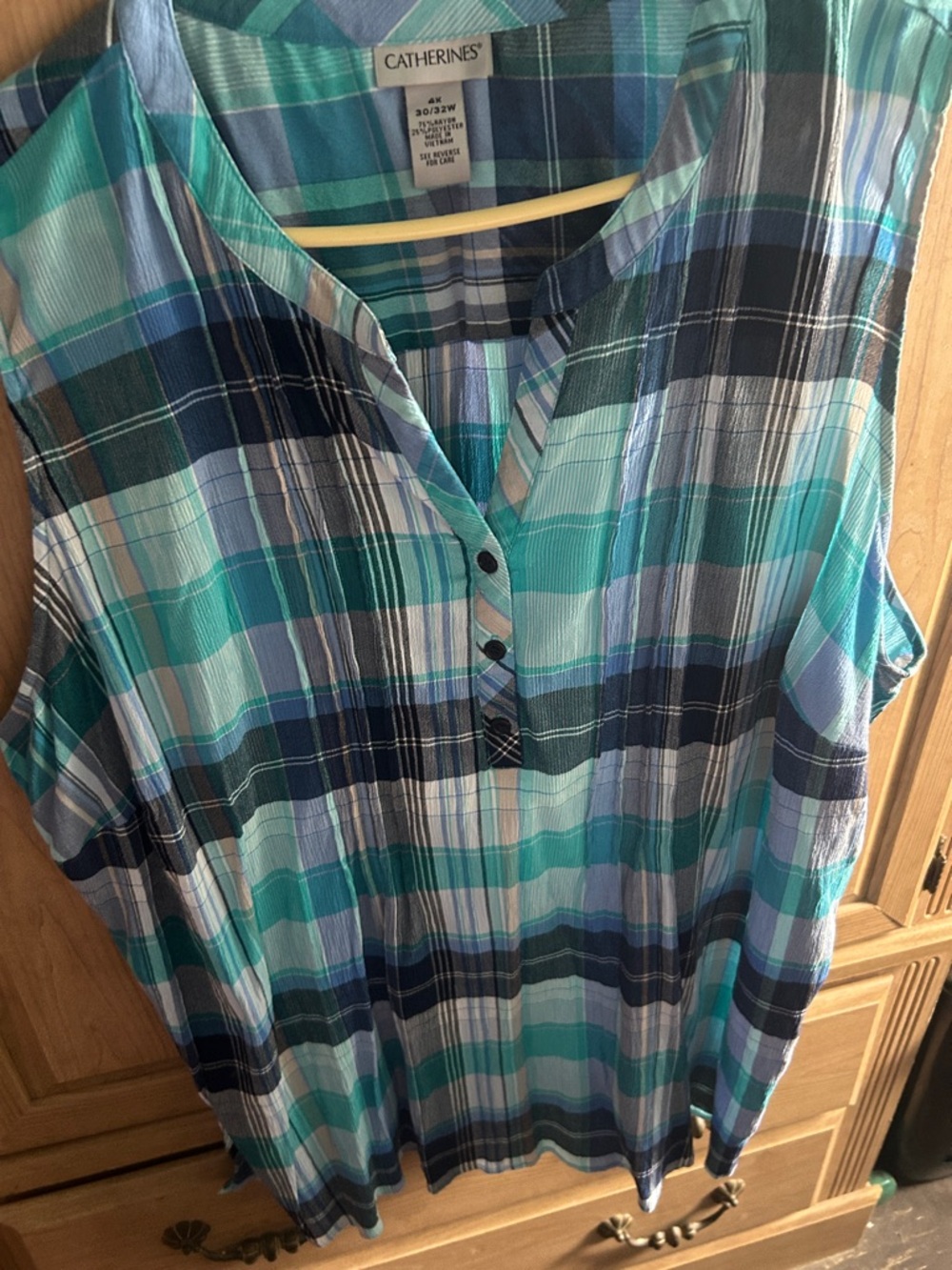 Plaid Sleeveless Tunic